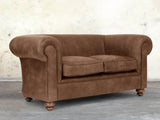 Jasper 2 Seat Chesterfield Sofa In Bracken Soft 'n' Easy Leather