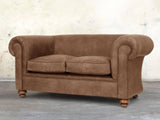 Jasper 2 Seat Chesterfield Sofa In Bracken Soft 'n' Easy Leather