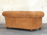 Jasper 2 Seat Chesterfield Sofa In Camel Soft 'n' Easy Leather