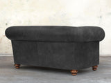 Jasper 2 Seat Chesterfield Sofa In Charcoal Soft 'n' Easy Leather