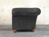 Jasper 2 Seat Chesterfield Sofa In Charcoal Soft 'n' Easy Leather