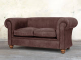Jasper 2 Seat Chesterfield Sofa In Peat Soft 'n' Easy Leather