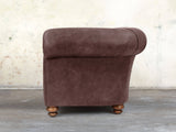 Jasper 2 Seat Chesterfield Sofa In Peat Soft 'n' Easy Leather