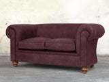 Jasper 2 Seat Chesterfield Sofa In Port Soft 'n' Easy Leather