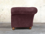 Jasper 2 Seat Chesterfield Sofa In Port Soft 'n' Easy Leather