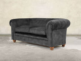 Jasper 3 Seat Chesterfield Sofa In Black Cat Vintage Velvet