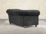 Jasper 3 Seat Chesterfield Sofa In Black Cat Vintage Velvet