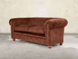 Jasper 3 Seat Chesterfield Sofa In Burnt Umber Vintage Velvet