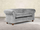 Jasper 3 Seat Chesterfield Sofa In Dove Vintage Velvet
