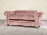 Jasper 3 Seat Chesterfield Sofa In Dusky Pink Vintage Velvet