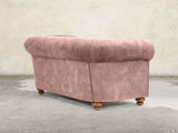 Jasper 3 Seat Chesterfield Sofa In Dusky Pink Vintage Velvet