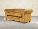 Jasper 3 Seat Chesterfield Sofa In Gold Vintage Velvet