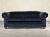 Jasper 3 Seat Chesterfield Sofa In Indigo Vintage Velvet