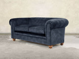 Jasper 3 Seat Chesterfield Sofa In Indigo Vintage Velvet