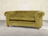 Jasper 3 Seat Chesterfield Sofa In Olive Vintage Velvet