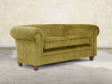 Jasper 3 Seat Chesterfield Sofa In Olive Vintage Velvet