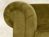 Jasper 3 Seat Chesterfield Sofa In Olive Vintage Velvet
