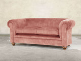 Jasper 3 Seat Chesterfield Sofa In Pink Blush Vintage Velvet