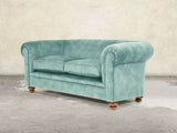 Jasper 3 Seat Chesterfield Sofa In Summer Mist Vintage Velvet