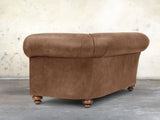 Jasper 3 Seat Chesterfield Sofa In Bracken Soft 'n' Easy Leather