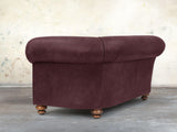Jasper 3 Seat Chesterfield Sofa In Port Soft 'n' Easy Leather