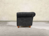 Jasper 4 Seat Chesterfield Sofa In Black Cat Vintage Velvet