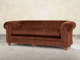 Jasper 4 Seat Chesterfield Sofa In Burnt Umber Vintage Velvet