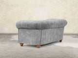 Jasper 4 Seat Chesterfield Sofa In Dove Vintage Velvet