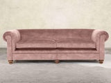 Jasper 4 Seat Chesterfield Sofa In Dusky Pink Vintage Velvet