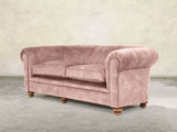 Jasper 4 Seat Chesterfield Sofa In Dusky Pink Vintage Velvet