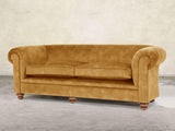 Jasper 4 Seat Chesterfield Sofa In Gold Vintage Velvet
