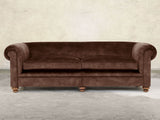 Jasper 4 Seat Chesterfield Sofa In Hickory Vintage Velvet
