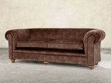 Jasper 4 Seat Chesterfield Sofa In Hickory Vintage Velvet
