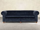 Jasper 4 Seat Chesterfield Sofa In Indigo Vintage Velvet