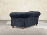 Jasper 4 Seat Chesterfield Sofa In Indigo Vintage Velvet