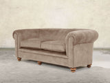 Jasper 4 Seat Chesterfield Sofa In Mocha Vintage Velvet