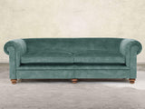 Jasper 4 Seat Chesterfield Sofa In Ocean Storm Vintage Velvet