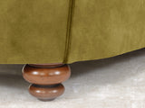 Jasper 4 Seat Chesterfield Sofa In Olive Vintage Velvet