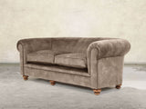 Jasper 4 Seat Chesterfield Sofa In Otter Vintage Velvet