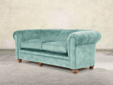 Jasper 4 Seat Chesterfield Sofa In Summer Mist Vintage Velvet