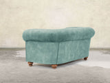 Jasper 4 Seat Chesterfield Sofa In Summer Mist Vintage Velvet