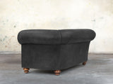 Jasper 4 Seat Chesterfield Sofa In Charcoal Soft 'n' Easy Leather