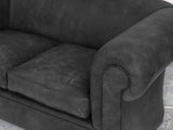 Jasper 4 Seat Chesterfield Sofa In Charcoal Soft 'n' Easy Leather