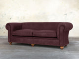 Jasper 4 Seat Chesterfield Sofa In Port Soft 'n' Easy Leather