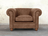 Jasper Chesterfield Chair In Bracken Soft 'n' Easy Leather