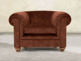 Jasper Chesterfield Chair In Burnt Umber Vintage Velvet