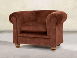 Jasper Chesterfield Chair In Burnt Umber Vintage Velvet