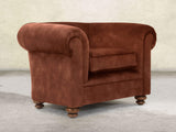 Jasper Chesterfield Chair In Burnt Umber Vintage Velvet
