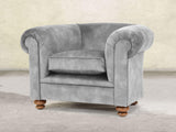 Jasper Chesterfield Chair In Dove Vintage Velvet