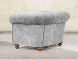 Jasper Chesterfield Chair In Dove Vintage Velvet